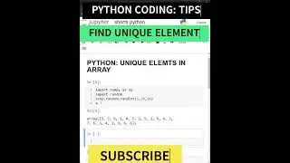 PYTHON NUMPY| FIND UNIQUE ELEMENTS IN ARRAY| REMOVING DUPLICATES IN PYTHON| 
