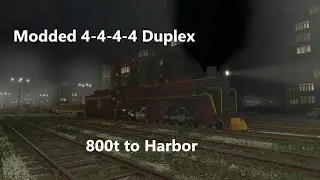 Derail Valley - 4-4-4-4 Steam Duplex hauling heavy steel in the wet