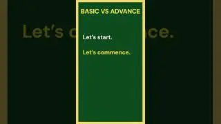 Basic Versus Advance English: 1 