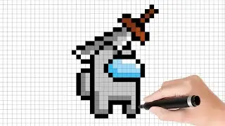 Cara menggambar Among us skin sword | Easy Pixel Art