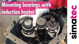 Mounting bearings into gearbox with induction heater