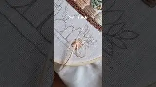 Satin stitch hand embroidery #embroidery #handmade #handembroidery #stitch #art #needle #craft