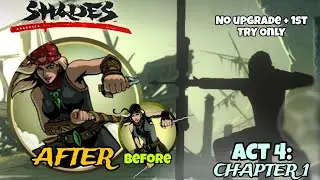 Shades: Shadow Fight Roguelike - New Act 4 Chapter 1 || Shark Boss Fight [No Upgrade + One Try]