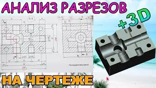 Анализ чертежа с разрезами  Анализ разрезов на чертеже детали  Чертеж детали