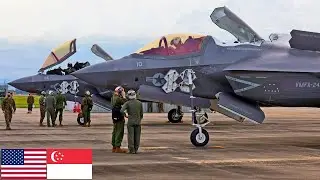 US Marine Corps: F-35 Lightning II stealth fighters arrive at Singapore Air Show.