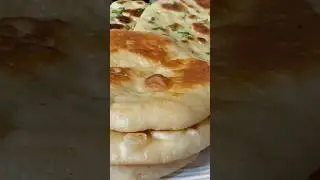 Delicious flat bread. Garlic Nan Bread.