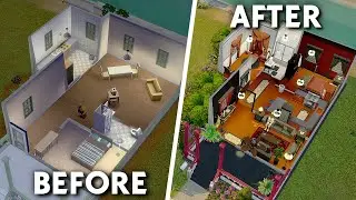 transforming an UGLY EA starter home in The Sims 4