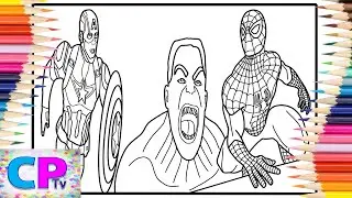 Captain America vs Hulk vs Spiderman/Superheroes on IPad Pro/Gelow/BPRTS/Sunshine/@coloringpagestv