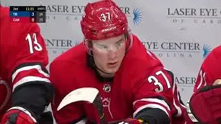 Andrei Svechnikov Looks To Try Lacrosse Style Move Again But Lightning Are Prepared