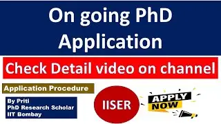 On Going IISER PhD Admission 2024-25 || PhD Admission 2024