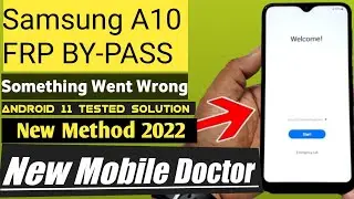 Samsung A10 FRP BYPASS Something Went Wrong solution full Video 2022
