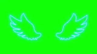 neon wings animation green screen video footage