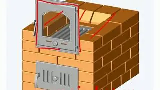 Compact direct-flow heating stove