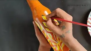 Waste Beer Bottle Craft Idea | Easy Bottle painting
