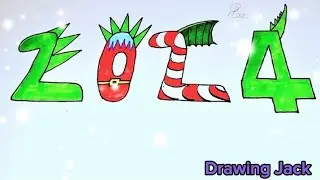☃️Как нарисовать наводнение цифры 2024 года