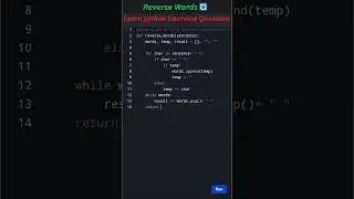 Python Coding:Reverse Words in a Sentence Without Using split()! 🔄 