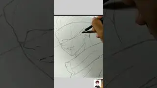 Draw Gojo step by step!✍️🏻 #shorts