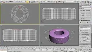 3dsmax  Урок 121  Увеличение плотности каркаса, применение модификатора MESH SMOOTH