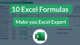 7 मिनट में Top 10 Excel Formula । Top 10 Formulas for Everyday Use! ।