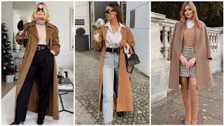 OUTFITS ABRIGO CAMEL INVIERNO 2024 -2025