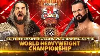 WWE RAW DAY 1 - Seth Rollins Vs Drew McIntyre (World Heavyweight Championship)