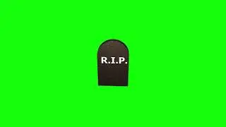 3D Halloween R.I.P. Tombstone with GREEN SCREEN, lighting, texture, animation, Grave Marker RIP