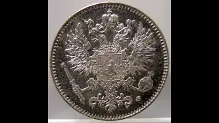 Silver coin 50 Pennia 1916 Finland / Russian empire #Shorts