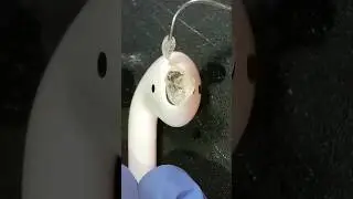Cleaning AirPods with hot glue and isopropyl #satisfying #waitforit