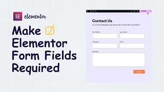 How to Make Elementor Form Fields Required