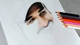 Drawing M.S Dhoni with Doms colour pencils