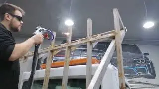 Москва. работа лазера для очистки металла.!