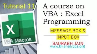 VBA Tutorial 11 InputBox & Message Box (MsgBox)