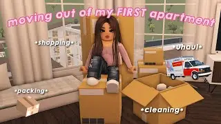 📦 moving out of my old apartment | packing, uhual, cleaning | moving ep.2 | voiced bloxburg roleplay