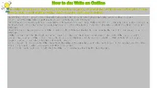 How to do: Write an Outline