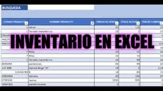 Crear inventario en EXCEL con cuadro de Búsqueda