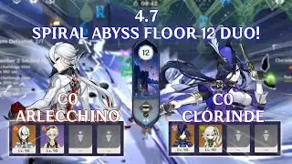 [DUO] C0 Arlecchino Carry & C0 Clorinde Aggravate - 4.7 Spiral Abyss Floor 12 | Genshin Impact