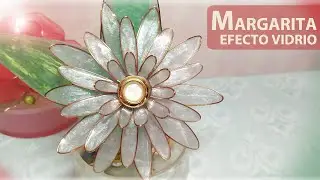 MARGARITA EFECTO VIDRIO O CRISTAL. RESINA EPOXI O UV Y ALAMBRE. TUTORIAL FLORES, GERBERA. RESINPRO.