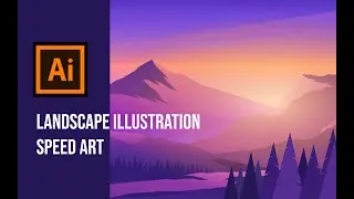Evening Dawn Landscape Illustration Speed Art Tutorial | Adobe illustrator