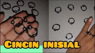 cara membuat cincin tali inisial || cincin tali korea simple