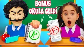 ELİF BONUS OKULA GELDİ !! KORKTU OKULDAN KAÇTI !! بابا جاب لي بالون - جنى مقداد | طيور بيبي