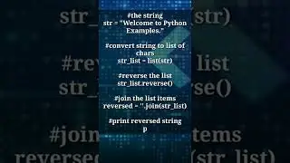 reverse string using list|python for beginners|python tricks and tips #shorts #viral #python