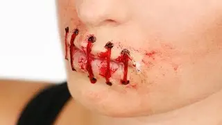 STITCHED MOUTH SFX MAKEUP FOR HALLOWEEN / HalloweenXTRA 5