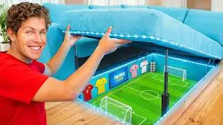 I Built a SECRET Soccer Field in My Room!