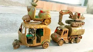 Diy Mini Tractor Help Muddy Auto Rickshaw And Water Tankar Muddy Water Cleaning | Diy Tractor Video