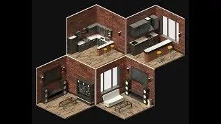 Blender: Modeling an Isometric Cutaway House (Part 8)