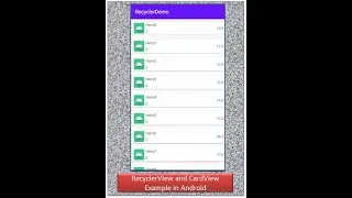 RecyclerView and CardView tutorial in Android