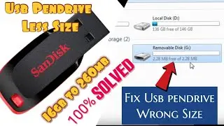 How to Fix Pendrive Size Visible Wrongly.| Fix USB Pendrive Unknown Capacity..