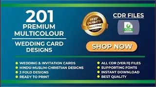 (File 21) 201+ Multi-Color Wedding & Invitation Cards (CDR)_Taiyar Shaadi Cards & 7000+ Fonts