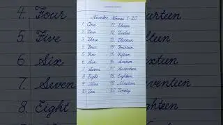 Cursive Writing Practice | Number Names 1-20 | Cursive Handwriting Practice |English Cursive Writing