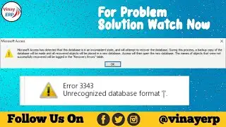 Error 3343 Unrecognised database format error problem solved now watch full video 